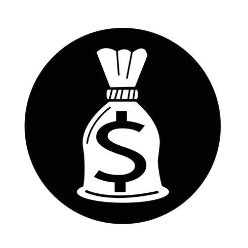 Pengarna väska ikon vektor