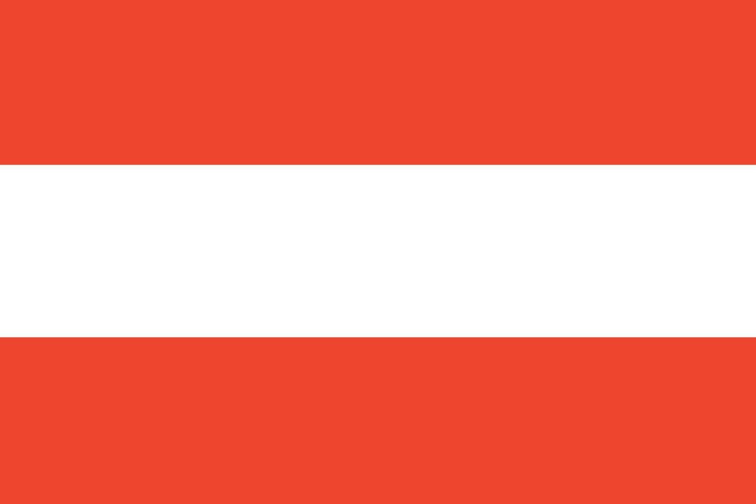 Österreich-Flagge. offizielle Farben und Proportionen. nationale österreichische flagge. vektor