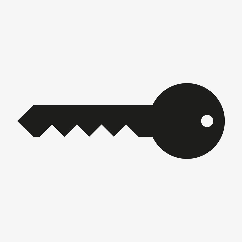 schwarzes Vektorsymbol des Schlüssels lokalisiert auf weißem Hintergrund. Schlüsselsymbol für Web- oder App-Design vektor