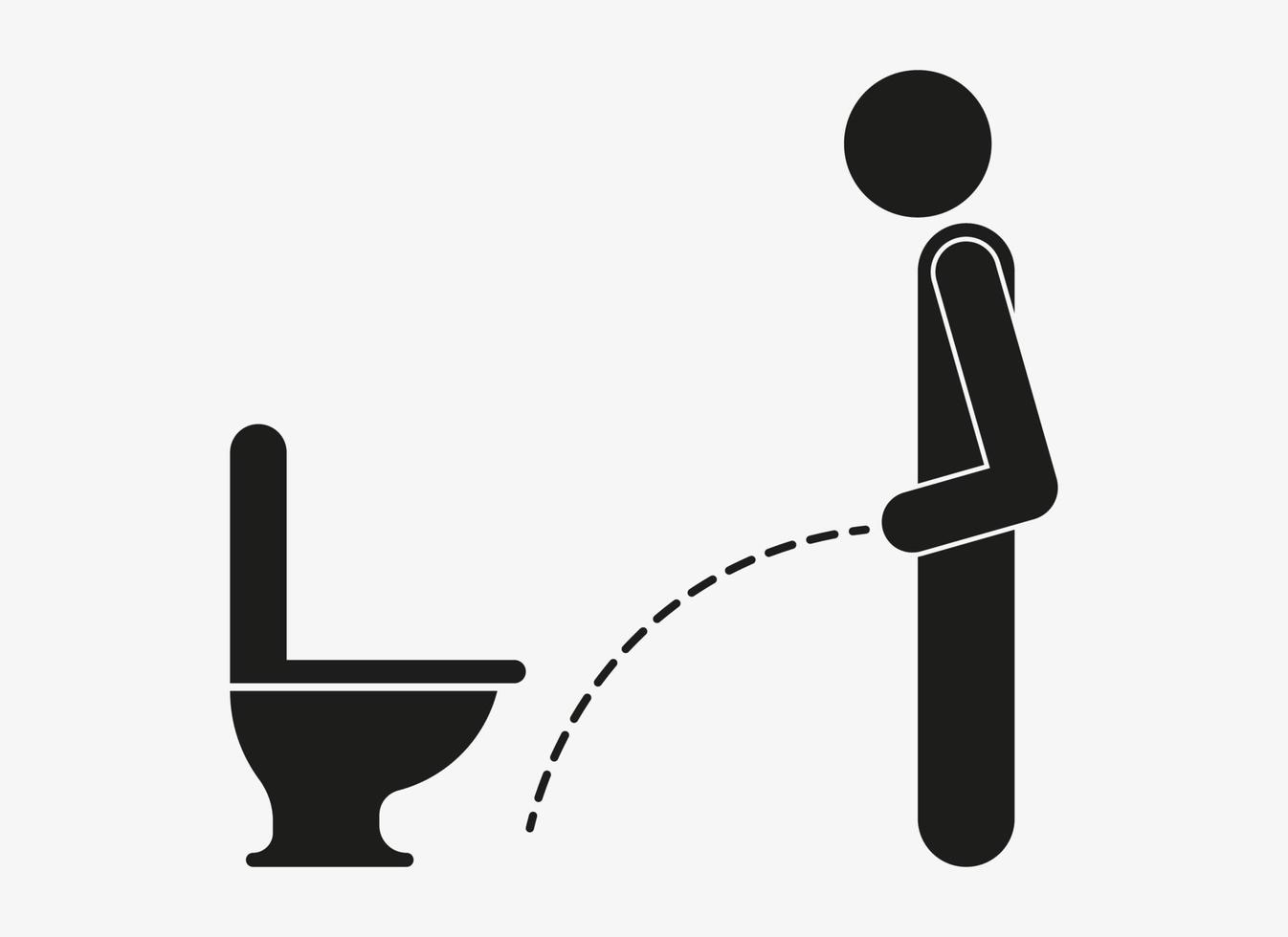 Mann pinkelt auf den Boden. Person, die uriniert. Vektorsymbol isoliert auf weißem Hintergrund vektor