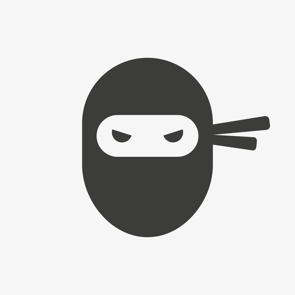 ninja warrior vektor ikon. logotyp för ninjahuvud