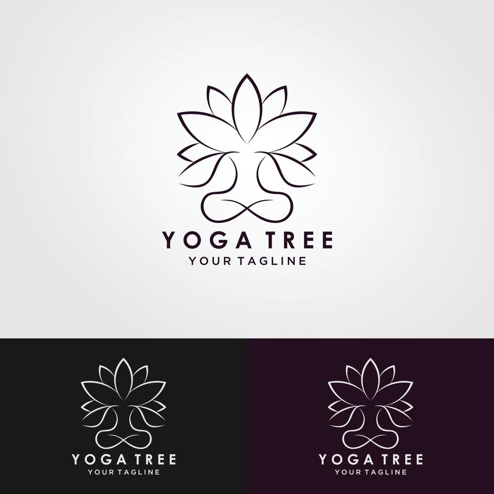 Yoga Lotus Pose Blume Logo Design Vektor Vorlage. Gesundheit Beauty Spa Logo Konzept Symbol.