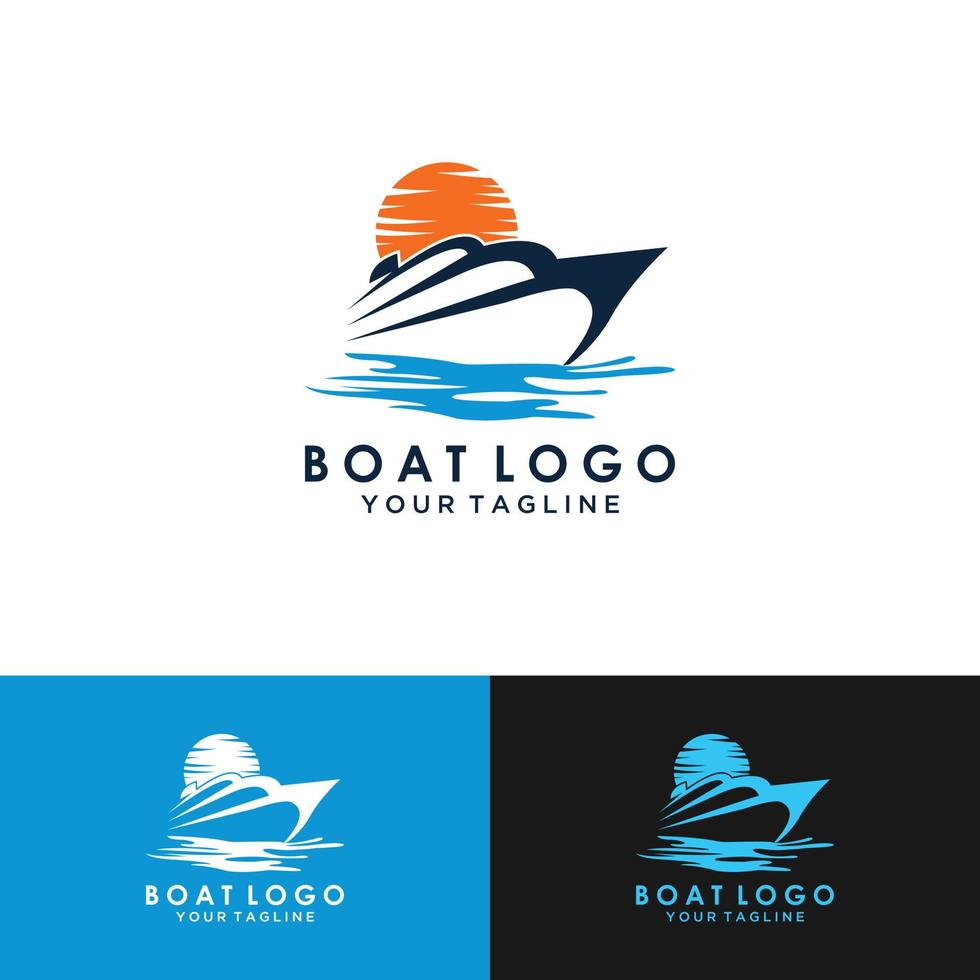 segelbåt logotyp design vektor baserad mall illustration