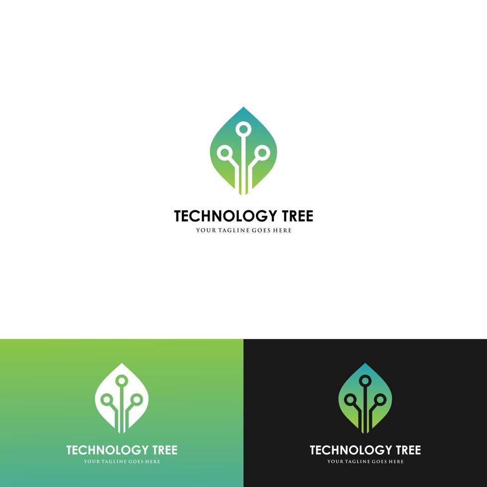 teknik träd logotyp på vit bakgrund. vektor illustration