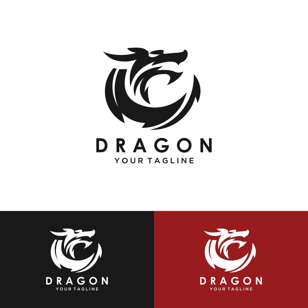 Drachen Vektor Icon Illustration Design Logo Vorlage