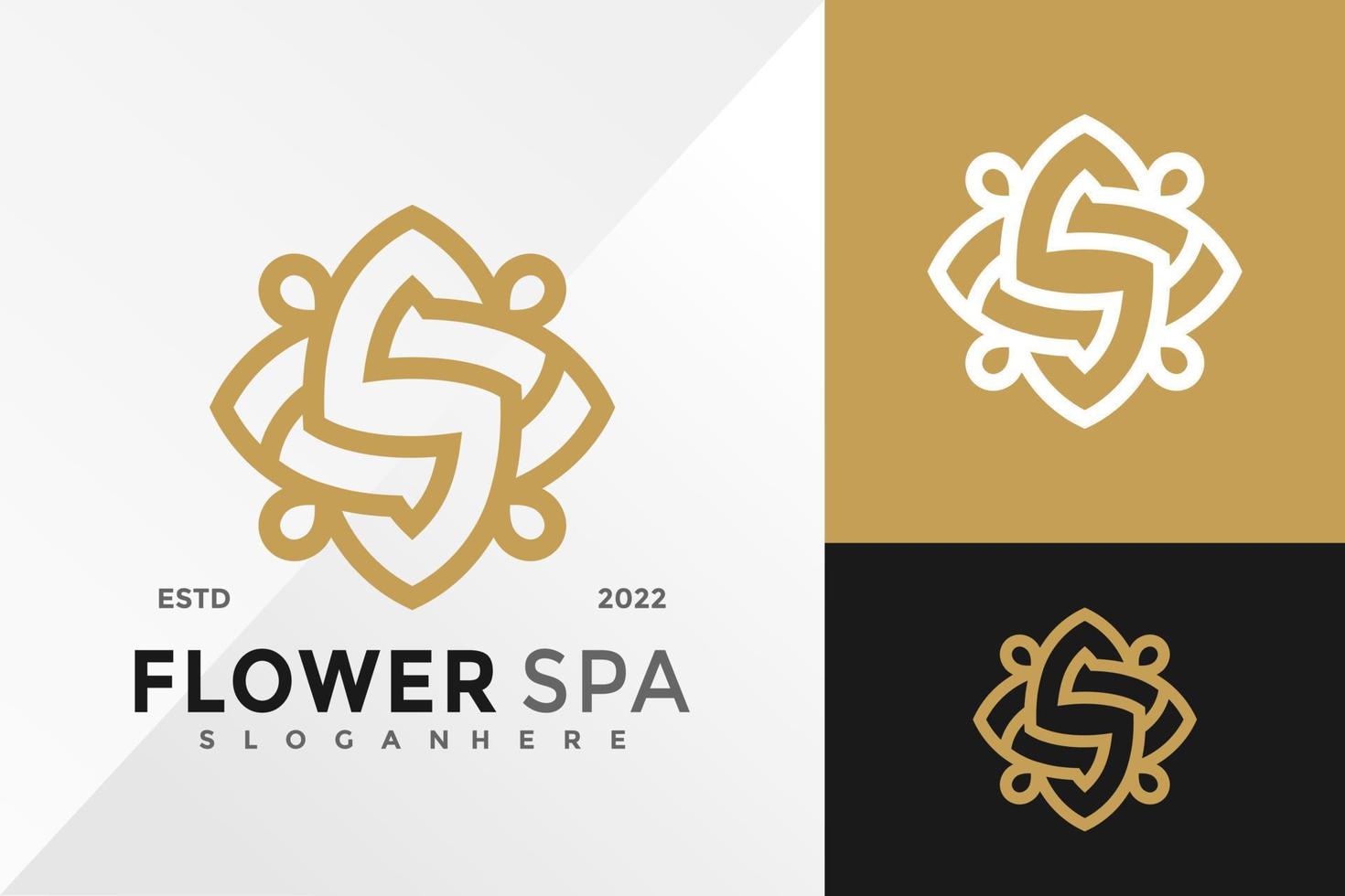bokstaven s blomma spa logotyp design vektor illustration mall