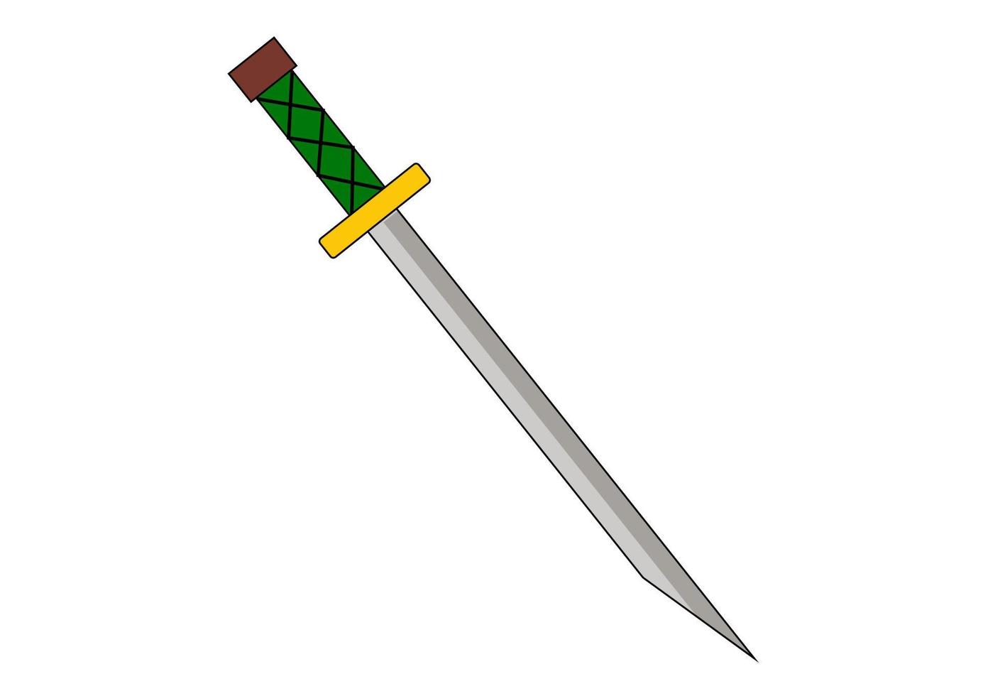 Ninja-Schwertwaffen isoliert auf weißem Hintergrund. Vektorillustration von Schwert-Ninja-Waffen vektor