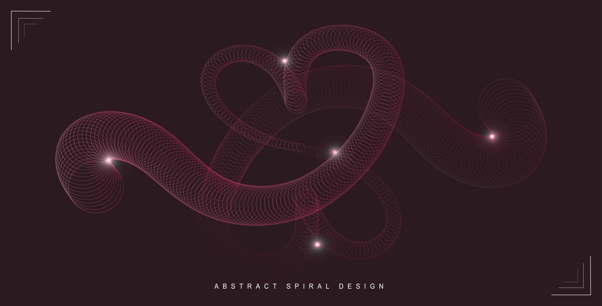 schönes abstraktes spiralförmiges neondesign vektor