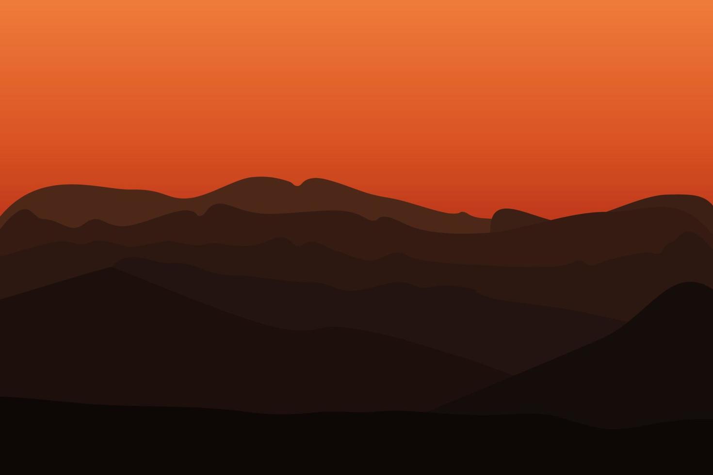 soluppgång och solnedgång i bergen vektor