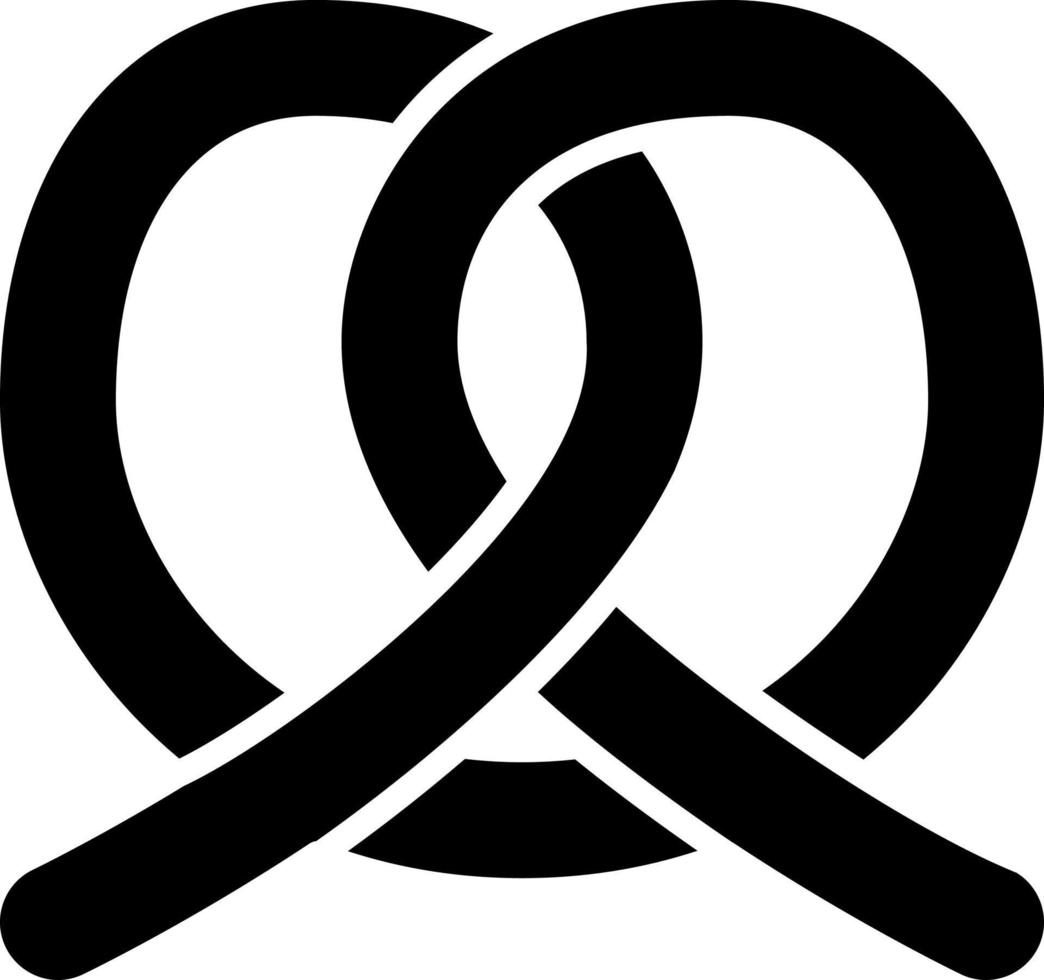 Brezel Glyphe Symbol Lebensmittelvektor vektor