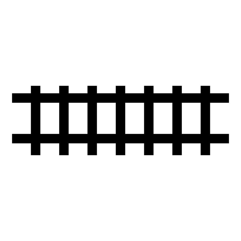 Schiene Schienen Eisenbahn Bahngleis Symbol Farbe schwarz Vektor Illustration Bild flachen Stil