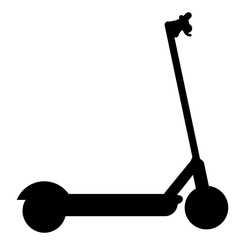 Scooter elektrische moderne Technologie Kick Öko-Transport für Stadt trotinette Symbol schwarz Farbe Vektor Illustration Bild flachen Stil
