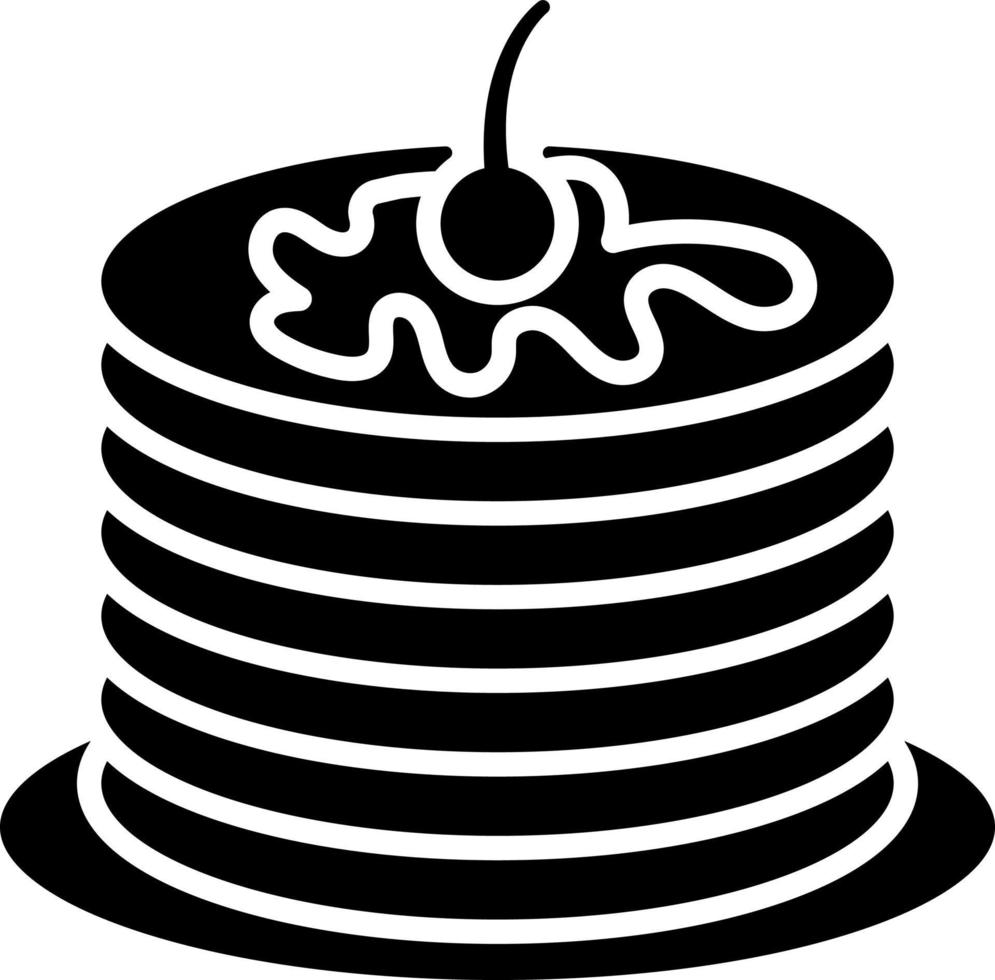 Pfannkuchen-Glyphen-Symbol-Lebensmittelvektor vektor