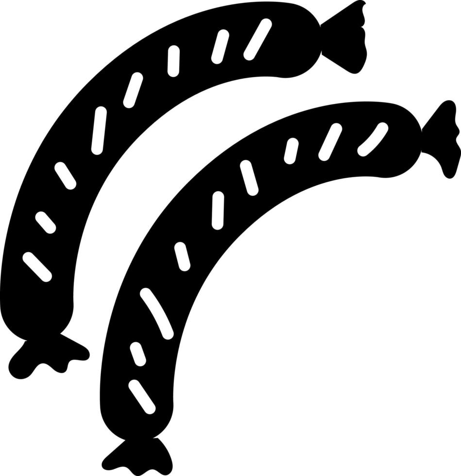 Wurst-Glyphen-Symbol Lebensmittelvektor vektor