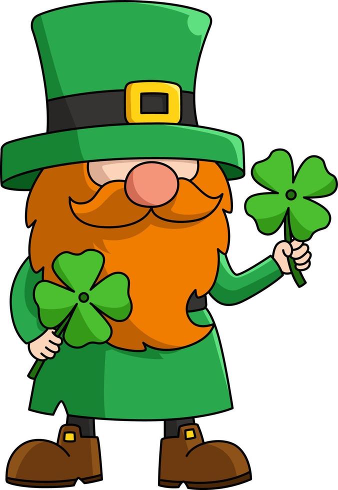 Saint Patricks Day Gnom Cartoon Clipart Vektor