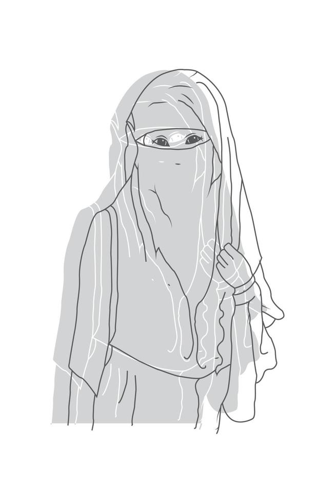 Hijab Frau Vektordesign vektor