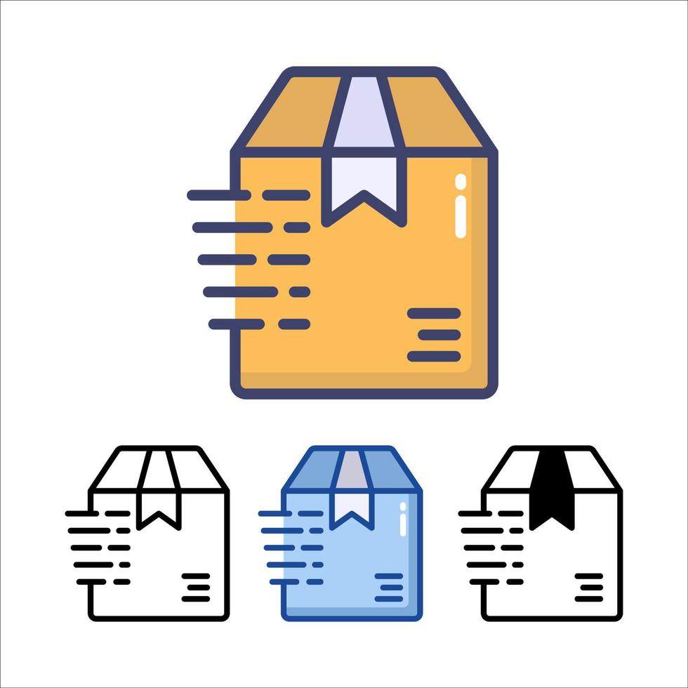 Versand Symbol Symbol für schnelle Lieferung, flaches Design des Piktogramms für Apps und Websites, Status der Sendungsverfolgung, isoliert auf weißem Hintergrund, Vektorillustration vektor