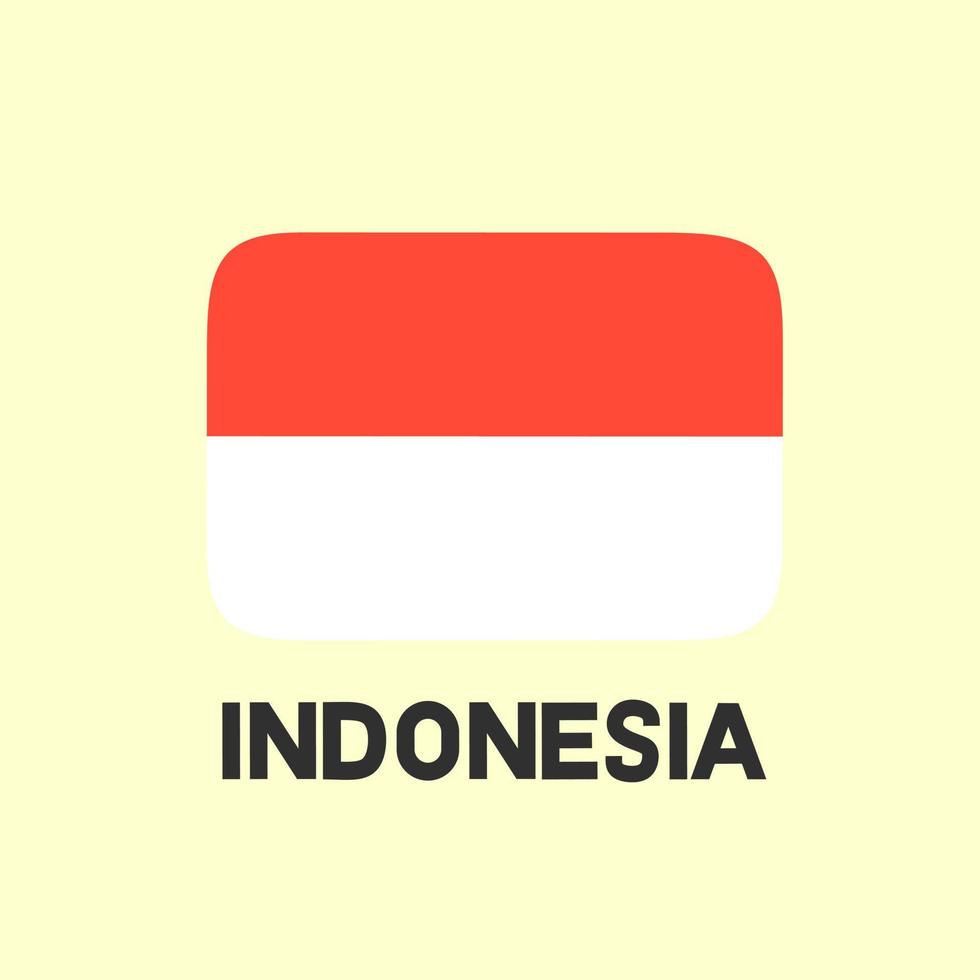 indonesischer Staatsflaggenvektor Symbol der indonesischen Flagge isoliert auf weißem Hintergrund. vektor