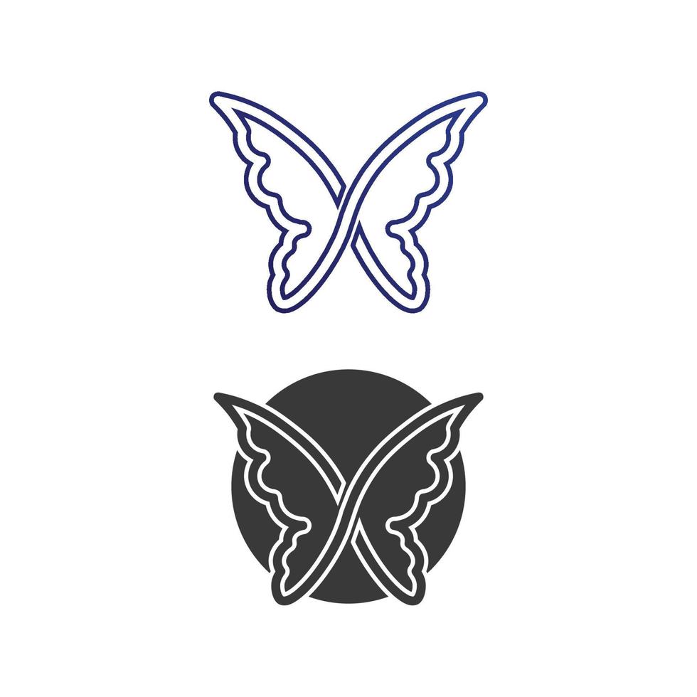 Schmetterling und Schönheit konzeptionelle einfache, farbenfrohe Ikone. Logo. Vektor-Illustration vektor