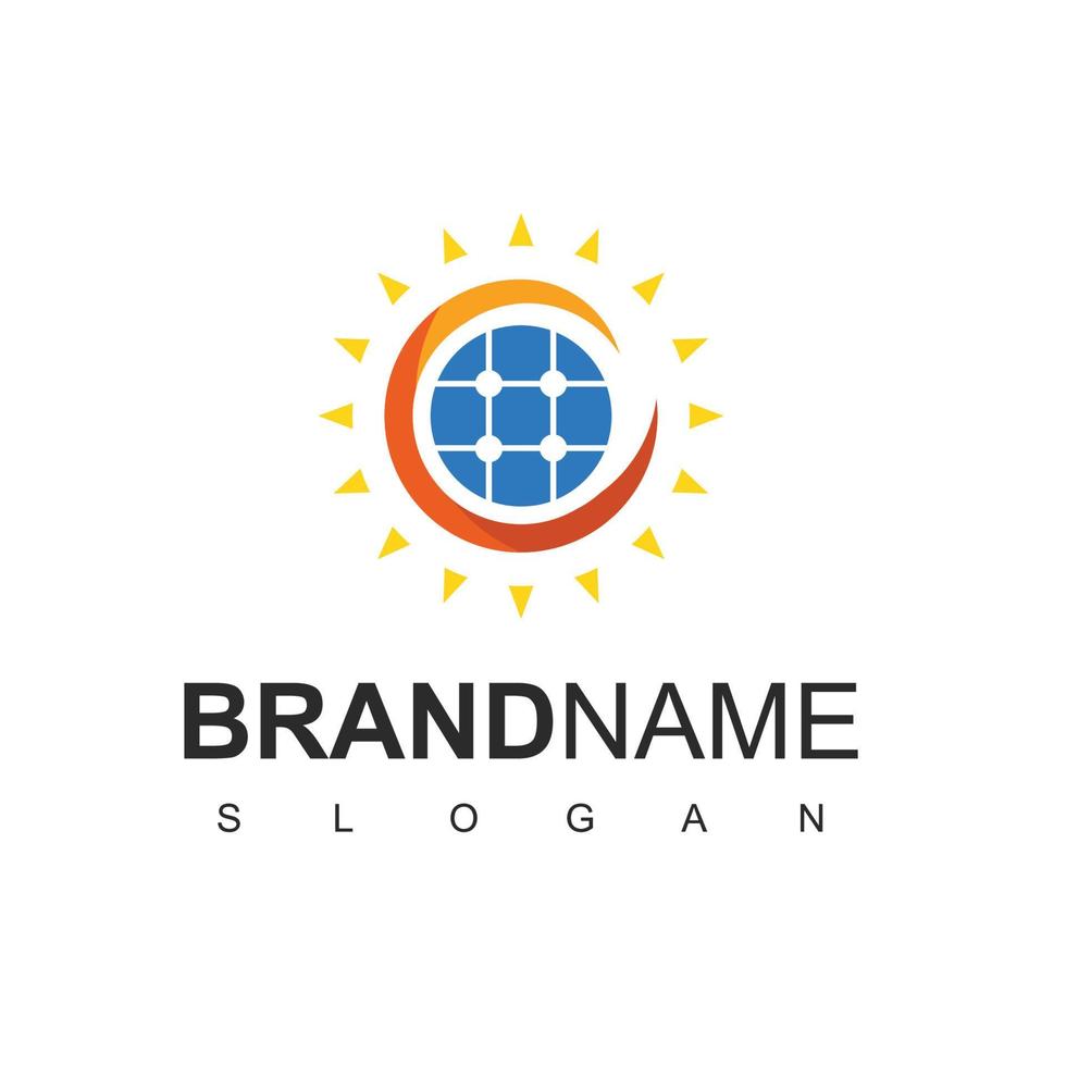Logo-Designvorlage für Solarenergie vektor