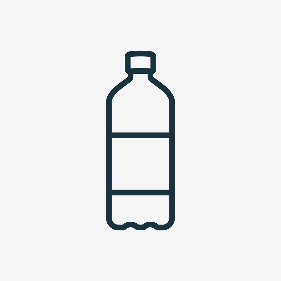vattenflaska linje ikon. plastflaska för dryck, mineralvatten, juice och läsk linjär ikon. isolerade vektor illustration.