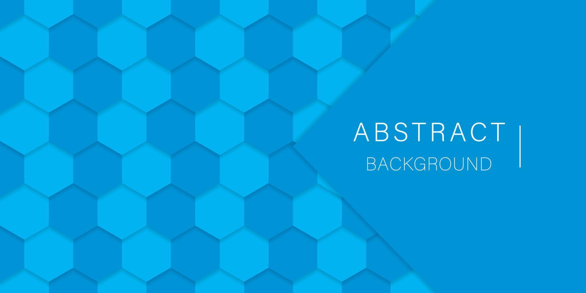 futuristisk ljusblå hexagon bakgrund. sexkantigt ljusblått mönster. digital tom blå banner för vetenskap, kemi och teknik. abstrakt 3d modern tapetdesign. vektor illustration.
