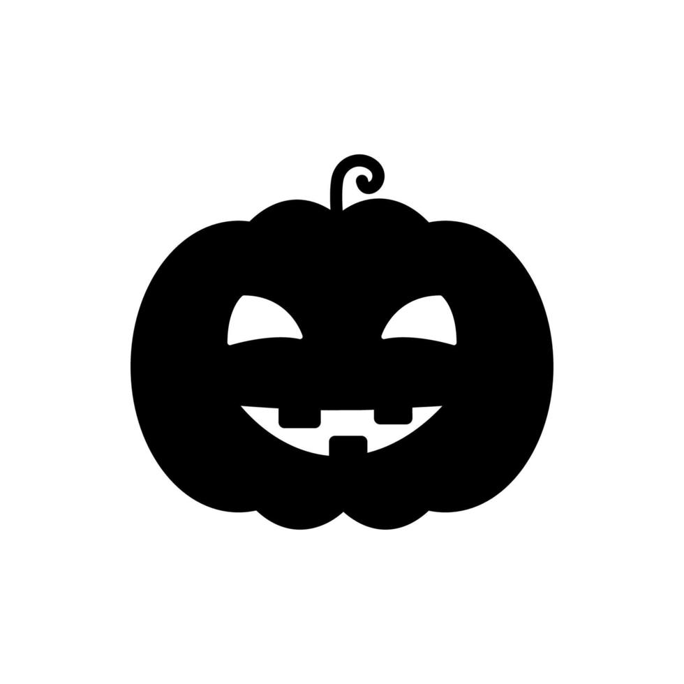 Halloween-Kürbis-Silhouette-Symbol. Gruselige Jack-Laterne zur Feier des Glyphen-Piktogramms vom 31. Oktober. lustiges kürbisgesicht für halloween-dekorationsikone. Vektor-Illustration. vektor