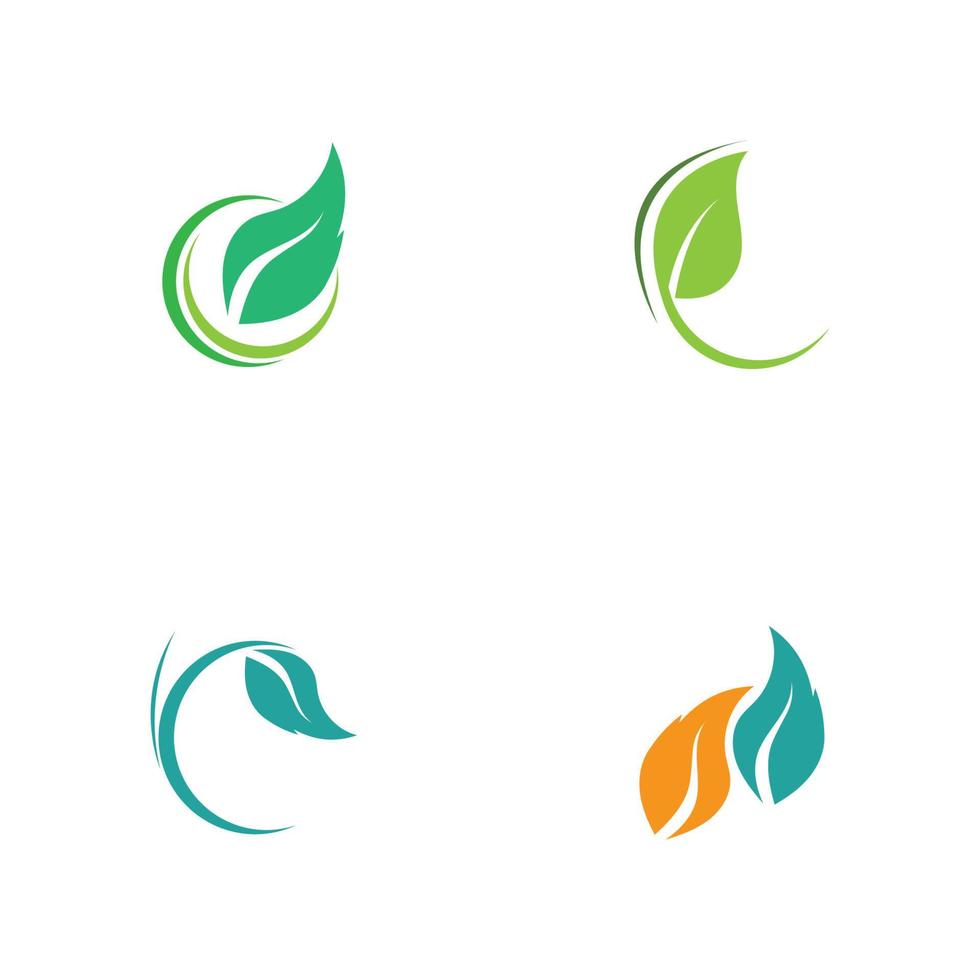 uppsättning blad logotyp vektor