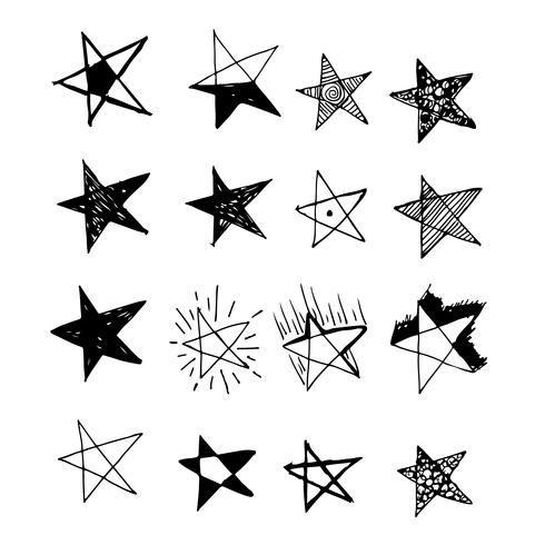 Handdragen Star icon Doodle vektor
