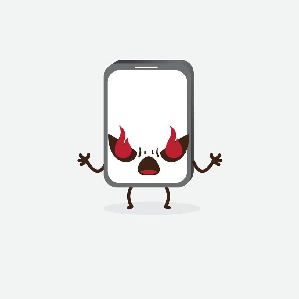 kostenloser Smartphone-Charakter. lustiges Smartphone. süßes Smartphone. Smartphone-Logo. vektor
