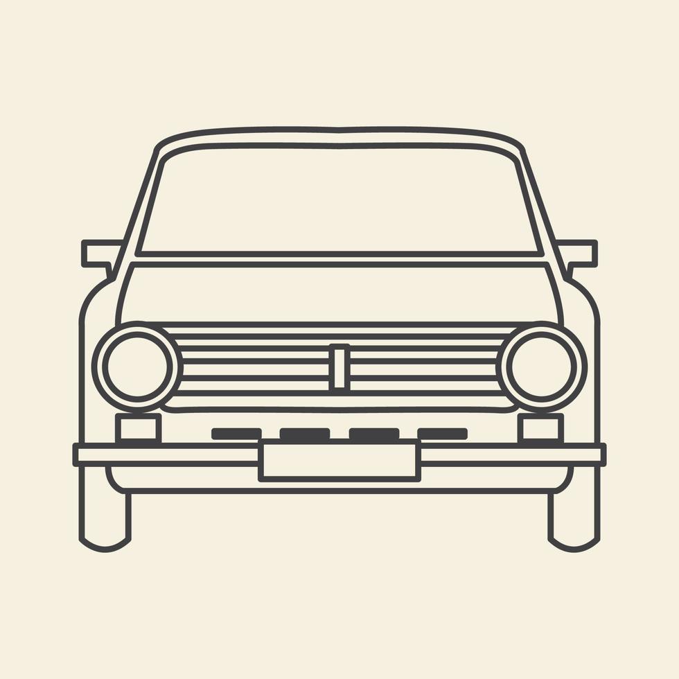 Oldtimer-Linien Vintage alte Automobil-Logo-Vektor-Symbol-Grafik-Design-Illustration vektor