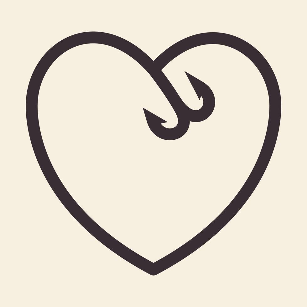Angelköder mit Liebe Logo Design Vektor Icon Symbol grafische Illustration