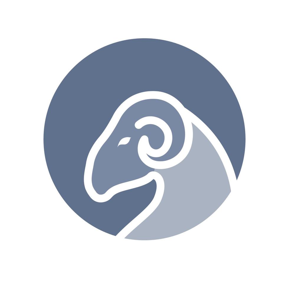 farbiger Kreis mit Kopf Ziege Logo Design, Vektorgrafik Symbol Symbol Illustration kreative Idee vektor