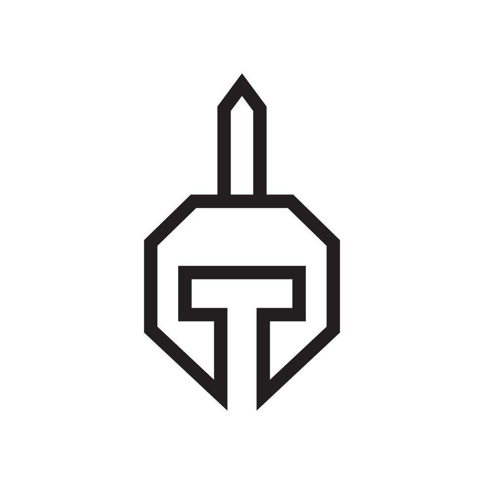 Linie Helm Krieger Spartan Logo Design, Vektorgrafik Symbol Symbol Illustration kreative Idee vektor
