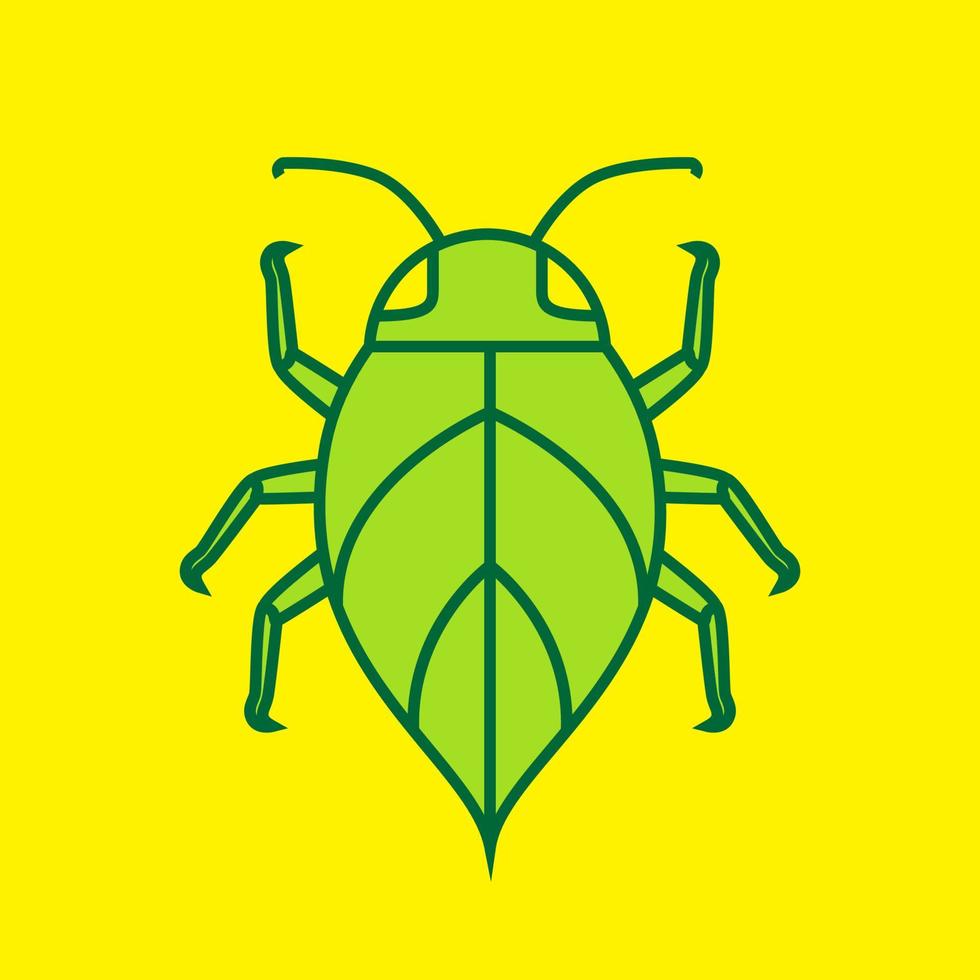 grünes Insektenblatt-Logo-Design, Vektorgrafik-Symbol-Icon-Illustration kreative Idee vektor
