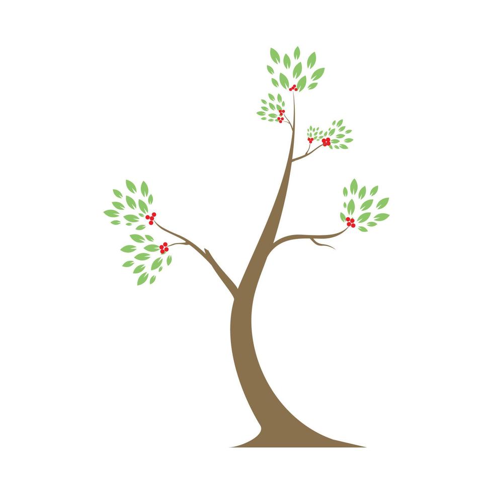 färgglada körsbärsträd logotyp symbol vektor ikon illustration grafisk design