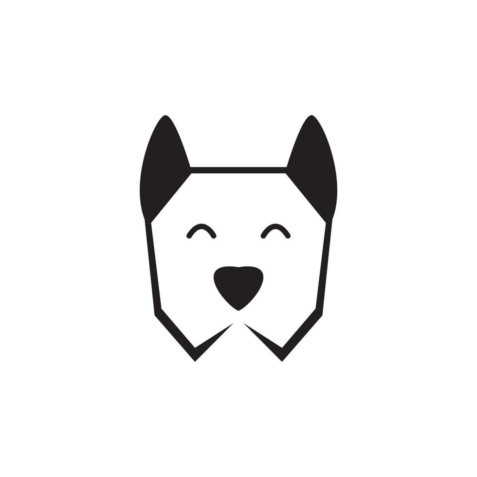 ansikte minimalistisk liten hund söt logotyp design, vektorgrafisk symbolikon illustration kreativ idé vektor