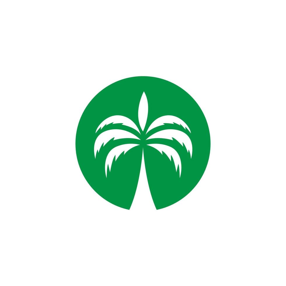 negativer raumkreis mit kokospalmen logo design, vektorgrafik symbol symbol illustration kreative idee vektor