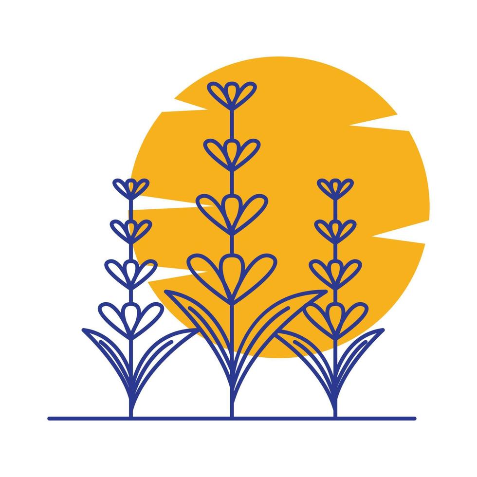 linjer färgglada lavendel växter logotyp symbol vektor ikon illustration grafisk design