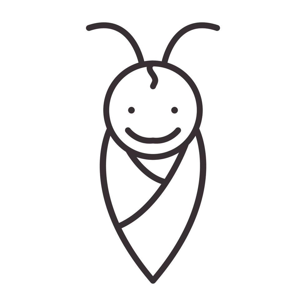 niedliches Cartoon Schmetterling Baby Logo Symbol Vektor Icon Illustration Grafikdesign
