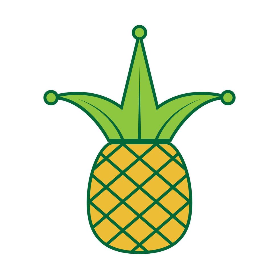 bunte ananas mit krone logo symbol vektor symbol illustration grafikdesign