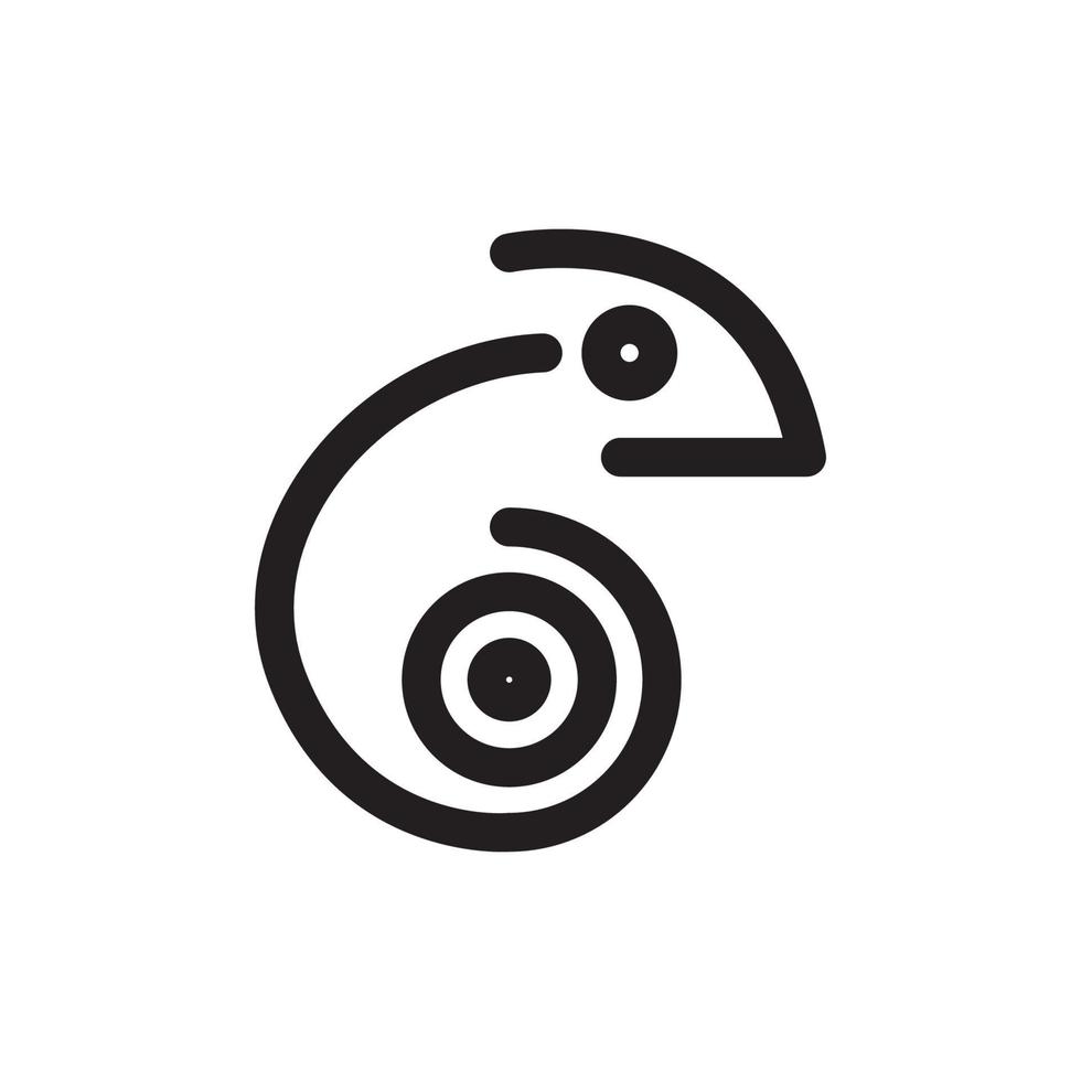 linje spiral kameleont logotyp design, vektor grafisk symbol ikon illustration kreativ idé