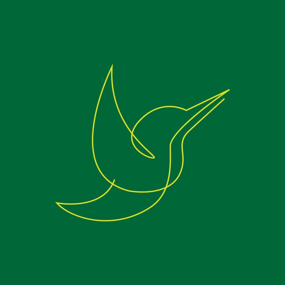 kontinuerlig linje fågel liten kolibri logotyp design, vektorgrafisk symbol ikon illustration kreativ idé vektor