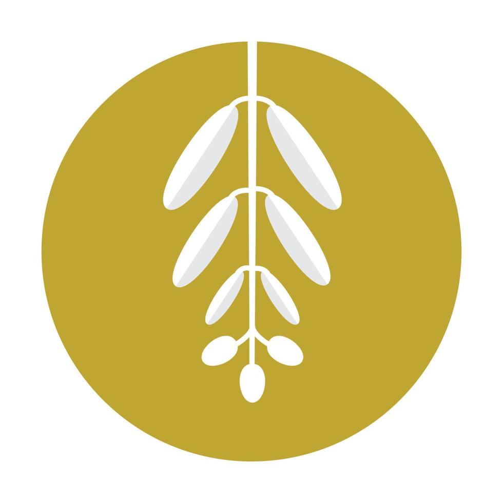 guld cirkel olivolja blad logotyp design vektor ikon symbol illustration