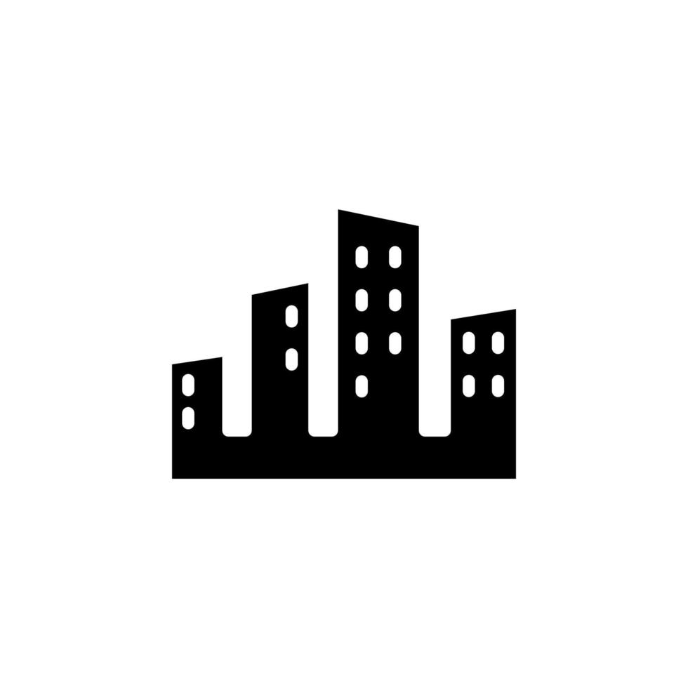 Logo-Vorlage für Stadt, Stadt, städtische solide Symbolvektorillustration. für viele Zwecke geeignet. vektor