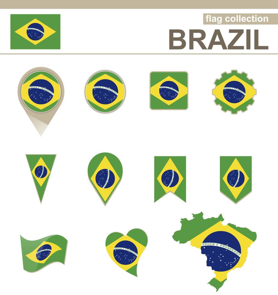 Sammlung der brasilianischen Flagge vektor