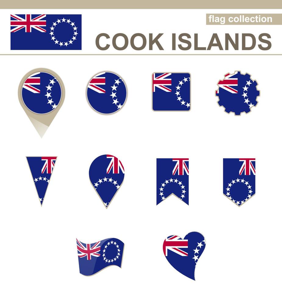 Flaggensammlung der Cookinseln vektor