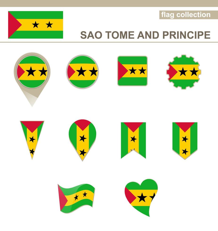 Sao Tome und Principe Flaggensammlung vektor