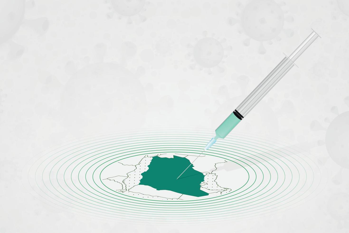 saudi-arabien-impfungskonzept, impfstoffinjektion in karte von saudi-arabien. impfstoff und impfung gegen coronavirus, covid-19. vektor