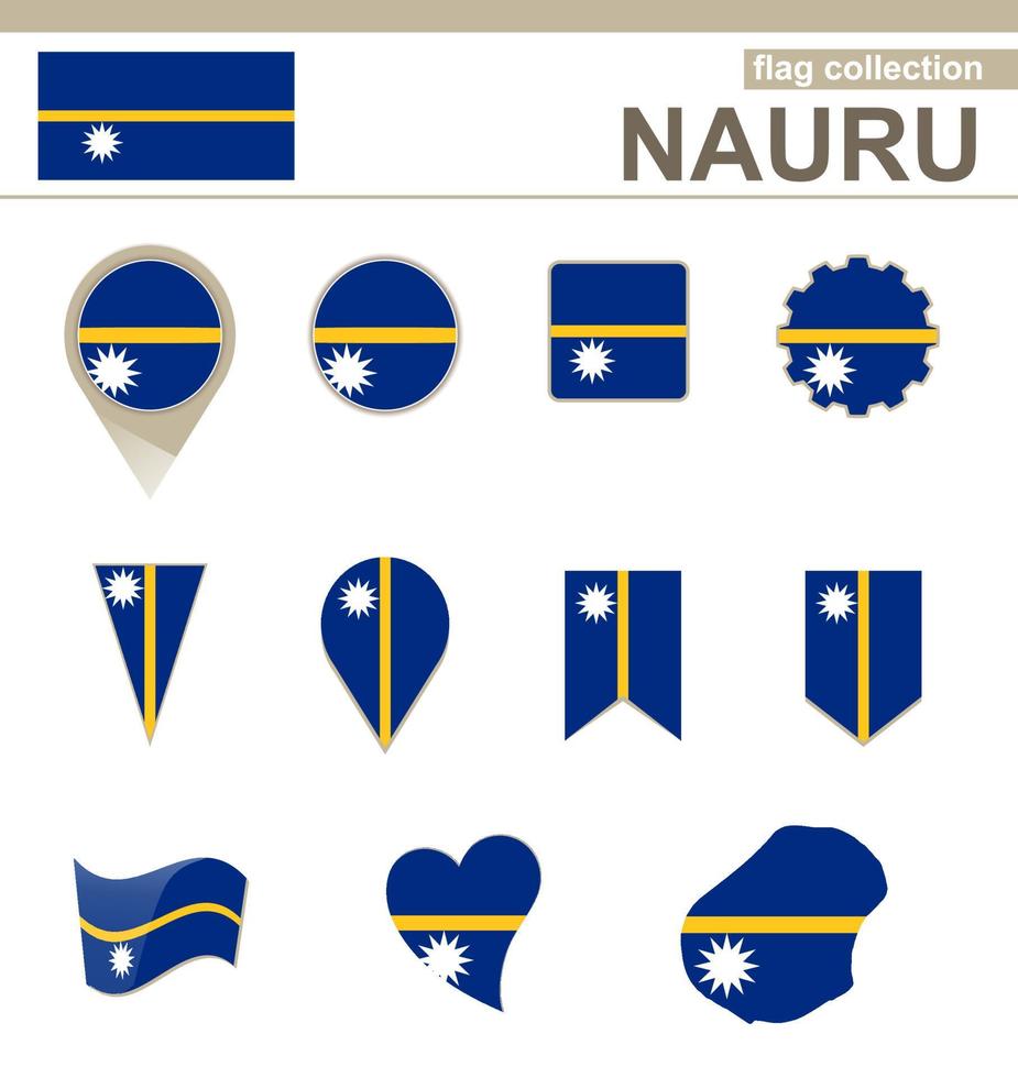 Nauru-Flaggensammlung vektor